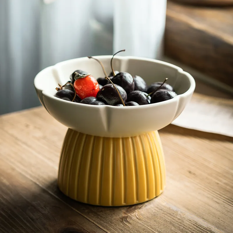 Special-shaped Tall Bowl, Aromatherapy Tray, Jewelry Tray, Household Ceramic Fruit Plate, Pastry Bowl.