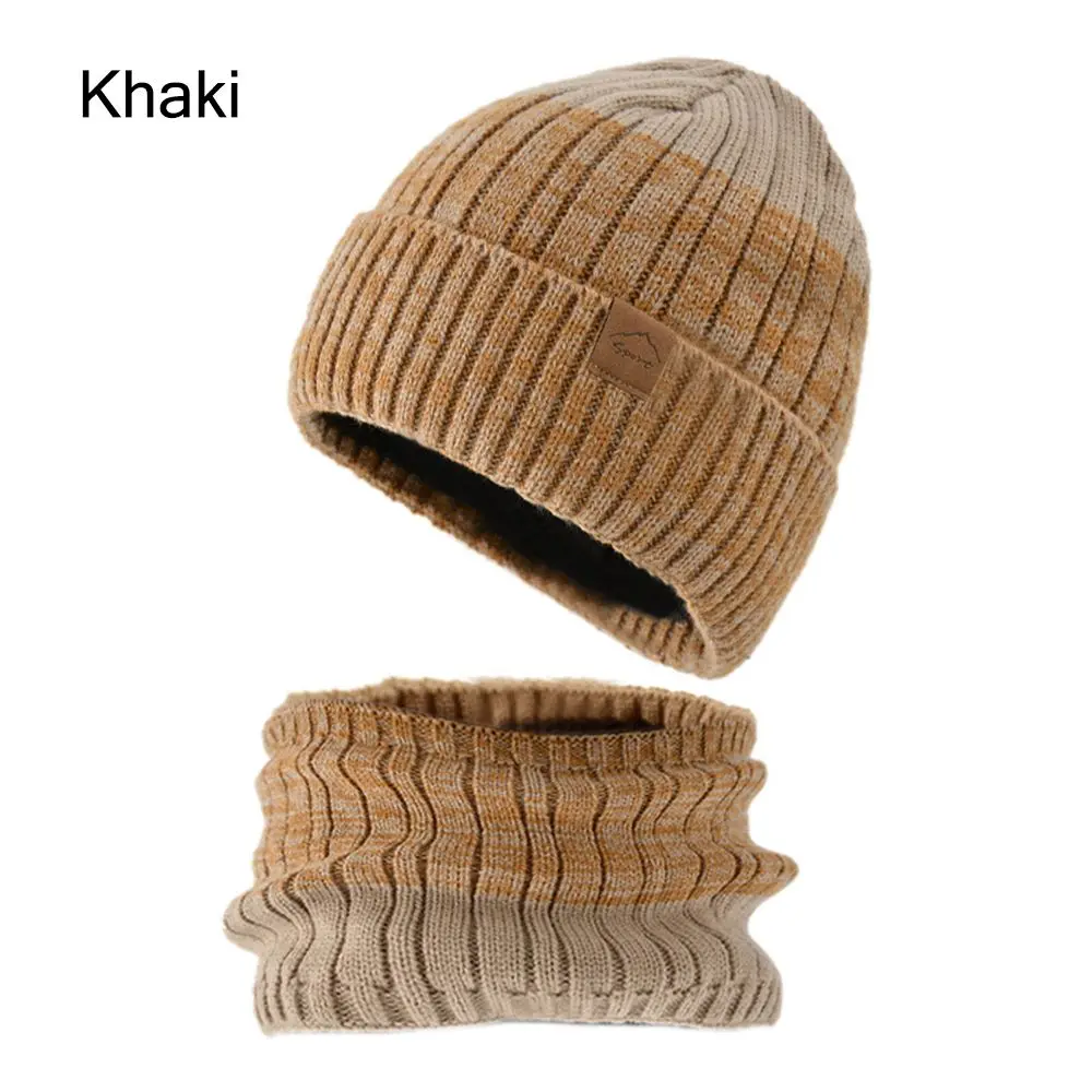 

Winter Fleece Lined Ribbed Cuffed Beanie Hat & Scarf Set Neck Warmer Skull Cap Beanies