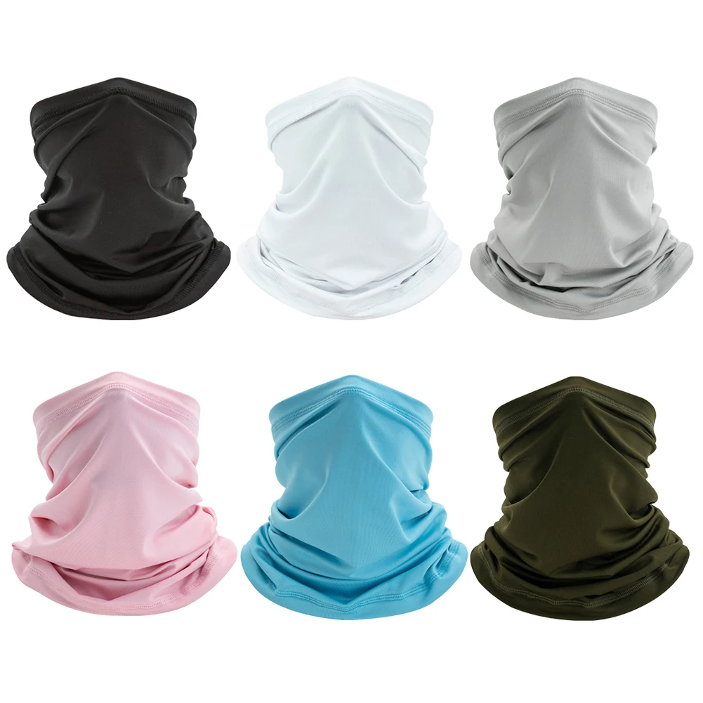 Solid Color Cycling Face Tube Cover Headband Sunscreen Outdoor Bandana Headwrap