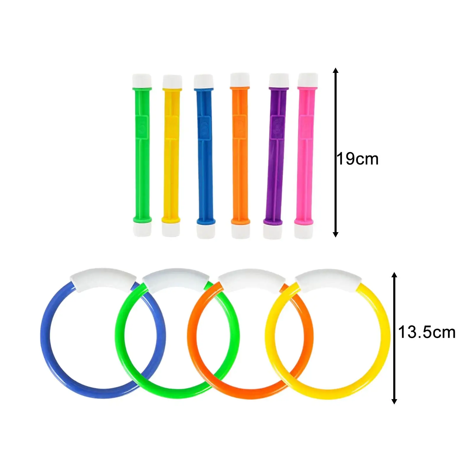 10 pezzi di giocattoli per immersione, giocattoli per piscina, attrezzature per l'allenamento Divertenti giocattoli subacquei Set di anelli per immersione in piscina per bambini