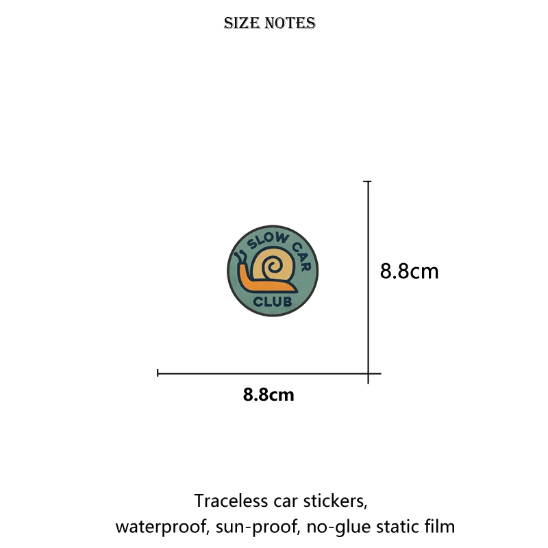 يمكن ربط الملصق الثابت للزجاج الأمامي للزجاج الأمامي على شكل نادي السيارة البطيء على ملصقات السيارات والدراجات النارية الزجاجية JDM