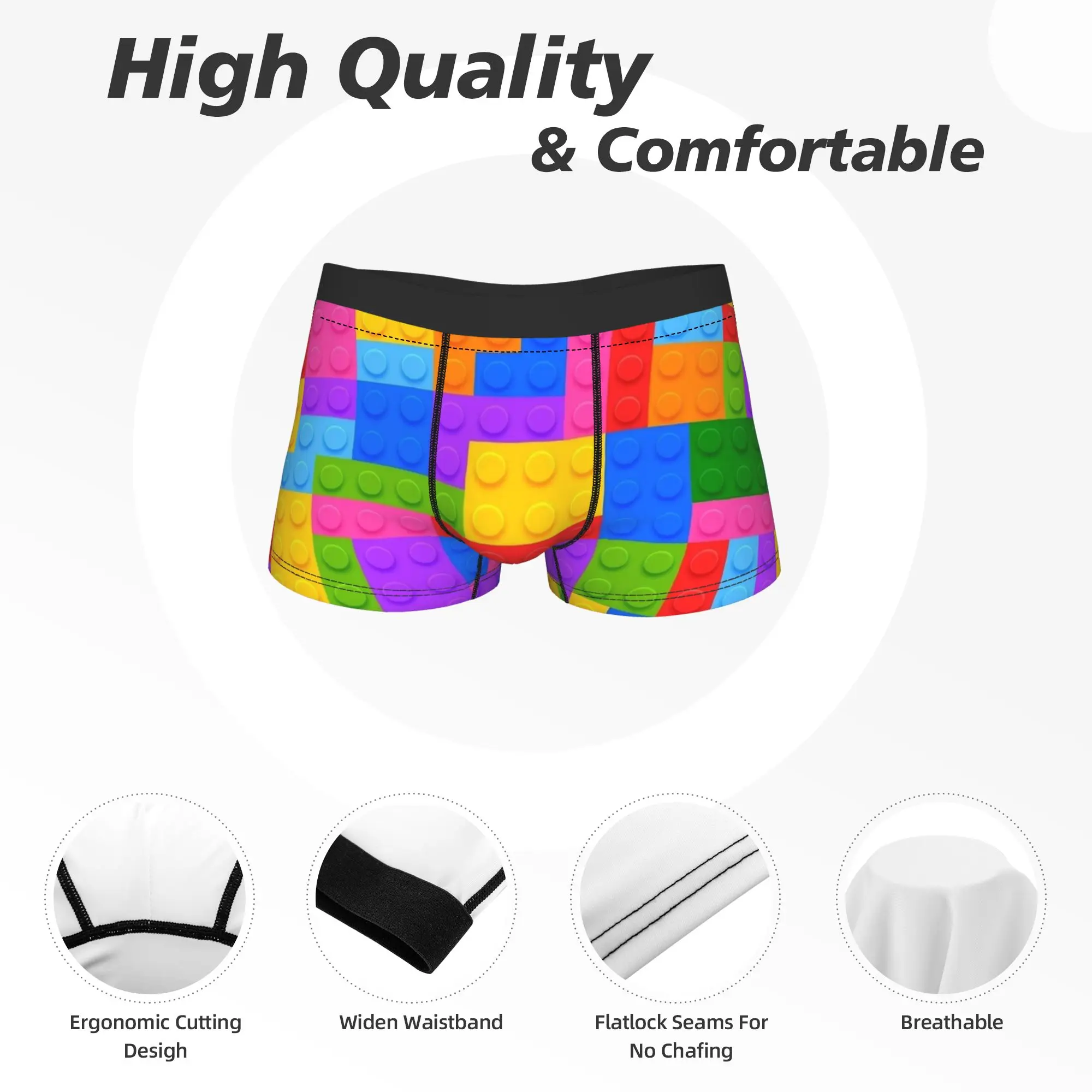 كتل الطوب لعبة الجذع ثلاثية الأبعاد الحقيبة الملابس الداخلية Trenky مخصص الملاكم موجز لينة الاتجاه الرجال السروال حجم كبير