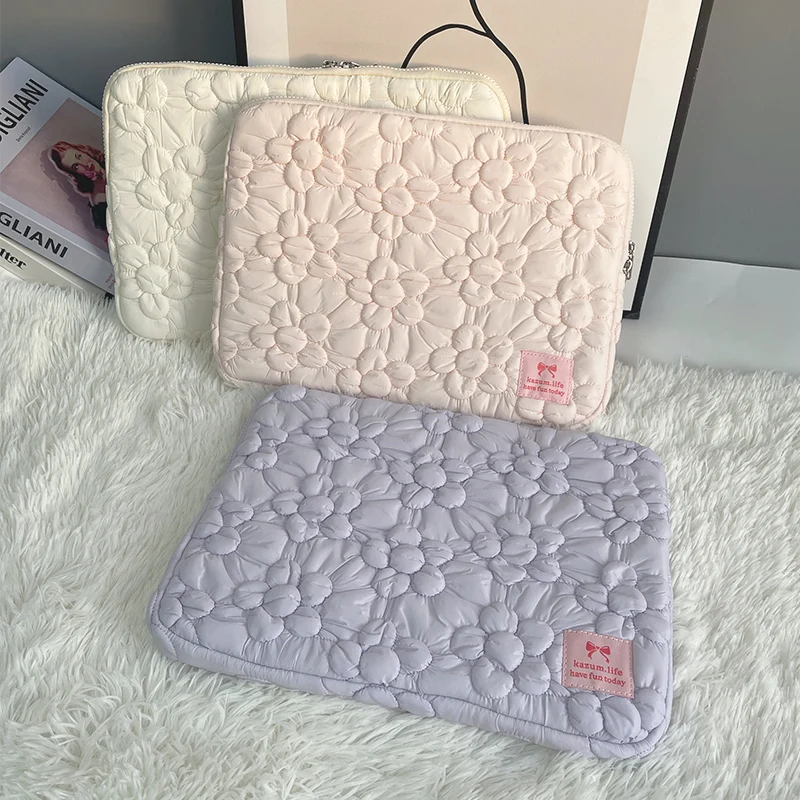 Roztomilá květin notebook rukáv načechraný čalouněný brašna pro macbook Samsung rokle Huawei 13.3 13.6 14 15 15.6 16 Ipad 9-11 palec tablet pouch