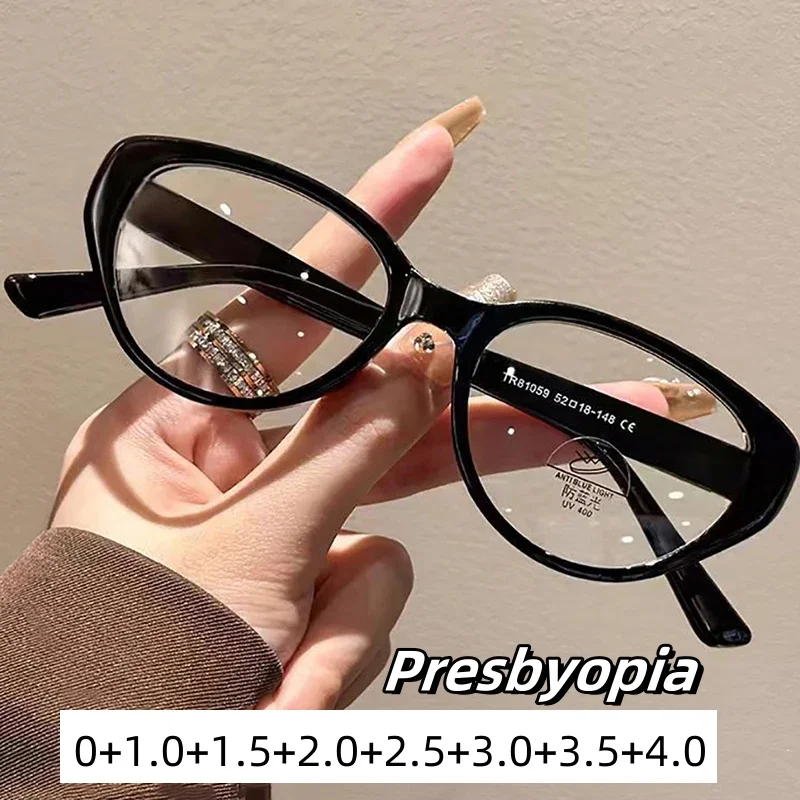 

Retro Cat Eyes Reading Glasses Frame Blocking Blue Light Computer Presbyopia Eyeglasses Fashion High Definition Hyperopia Goggle