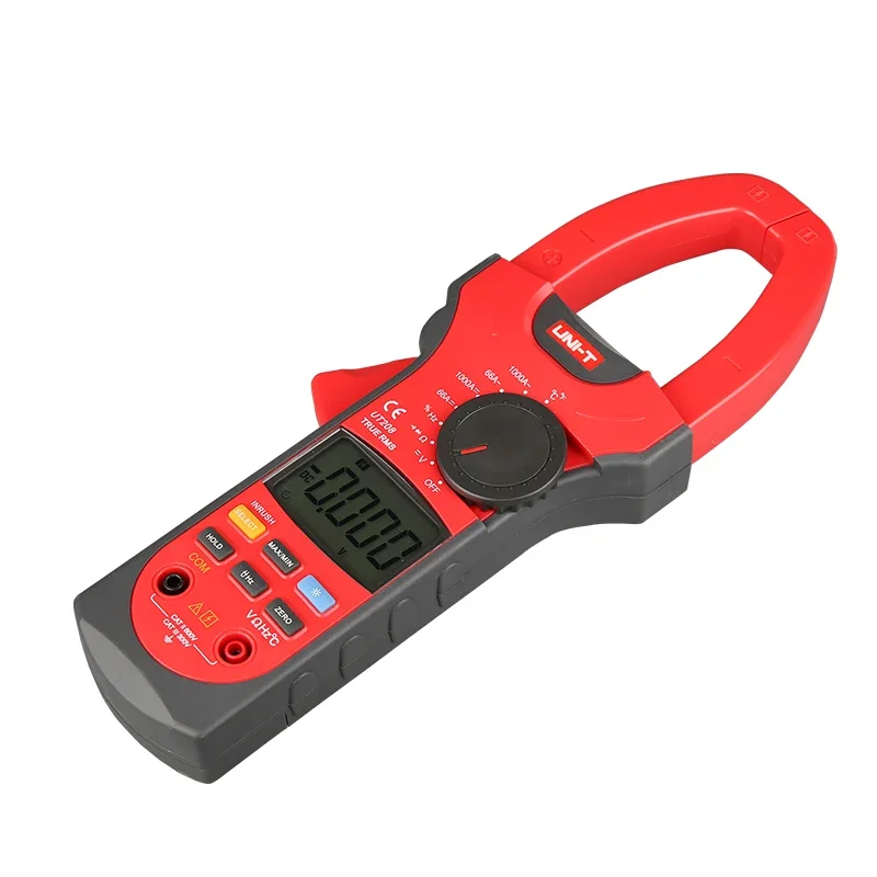 UT208 AC DC Digital Clamp Meter True RMS Auto Range Ammeter Resistance Frequency Temperature Test