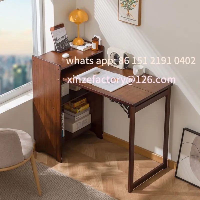 

Customizable Folding Desk Bookcase Integrated Small Apartment Bedroom Computer Desk Home Use Student Children Study Desk