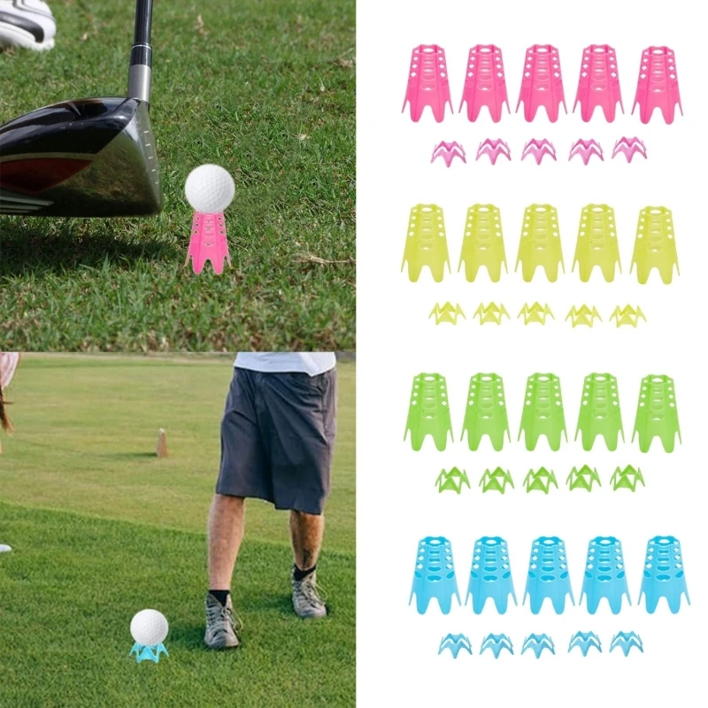 2024 New 10Pcs Golf Simulator Tees for Outdoor Indoor Golf Tees Practice Training Golf Mat Tees for Winter Turfs & Driving