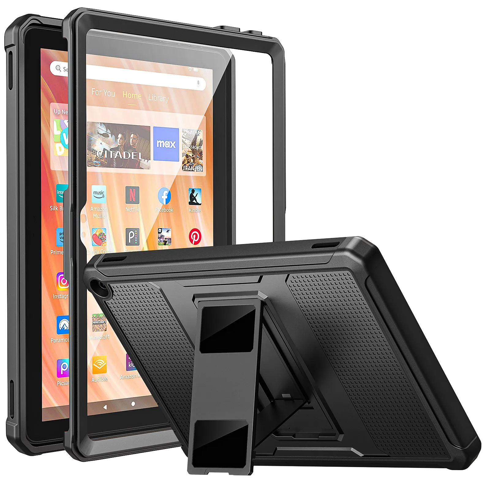 

MoKo Case For All-new Amazon Kindle Fire HD 10 Tablet(13th Gen,2023 Release)10.1"-[Heavy Duty]Full Body Rugged Cover Stand Case