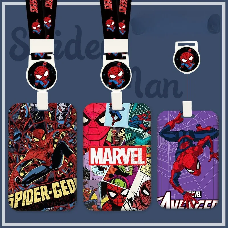 

Marvel Spider-Man Card Holders Anime Figures Anime Merchandise Decoration Cute Bank ID Card Schoolbag Decoration Christmas Gifts