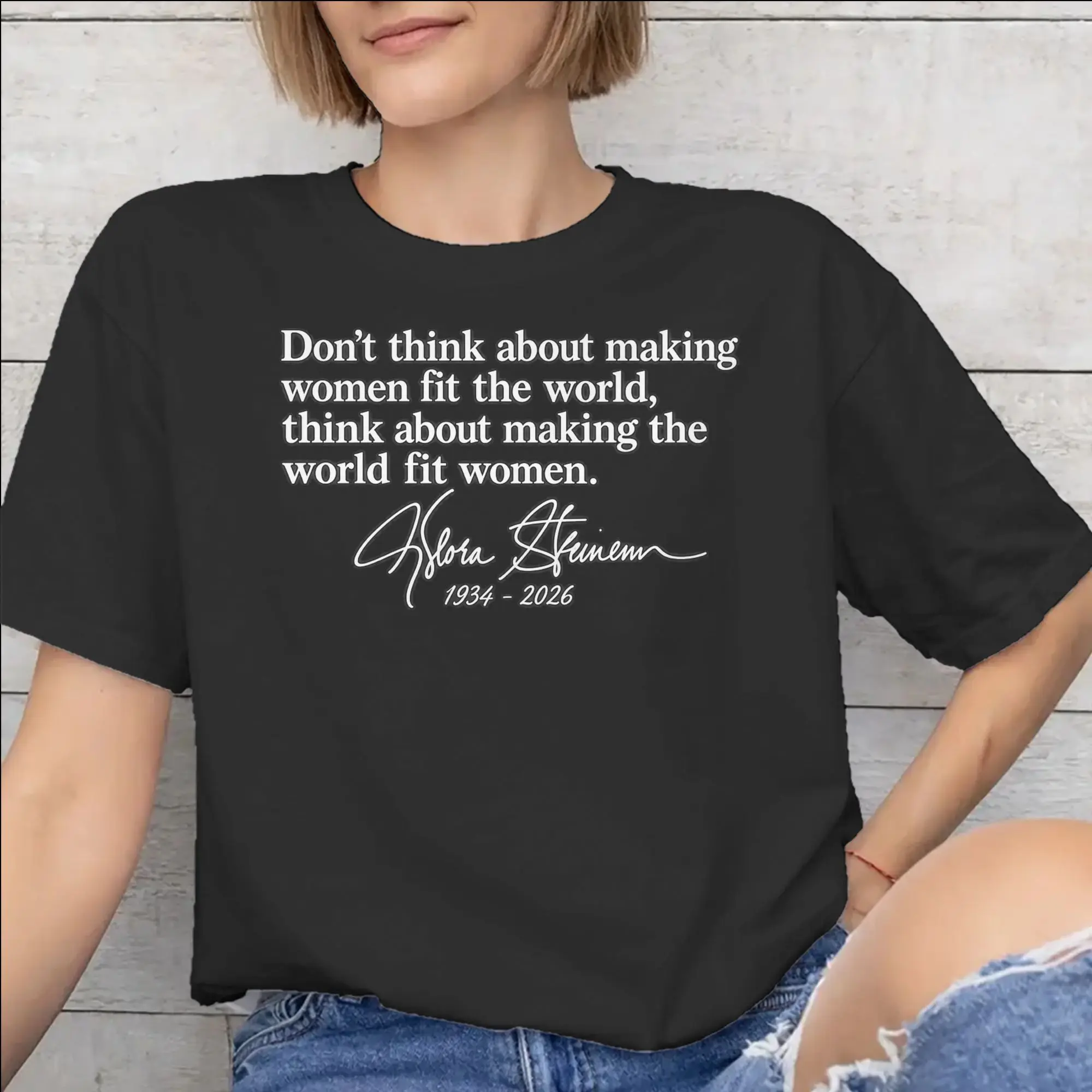 New Arrival RIP Gloria Steinem  T Shirt For Unisex  100% Cotton Tee Shirt Short Sleeve Tops