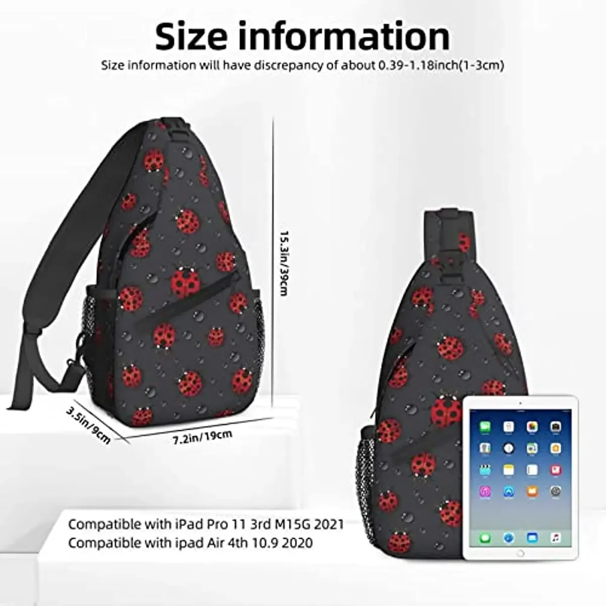 Ladybug Rain Sling Backpack Chest Bag Crossbody Shoulder Bag Gym Cycling Travel Hiking Daypack for Men Women Casual Unisex