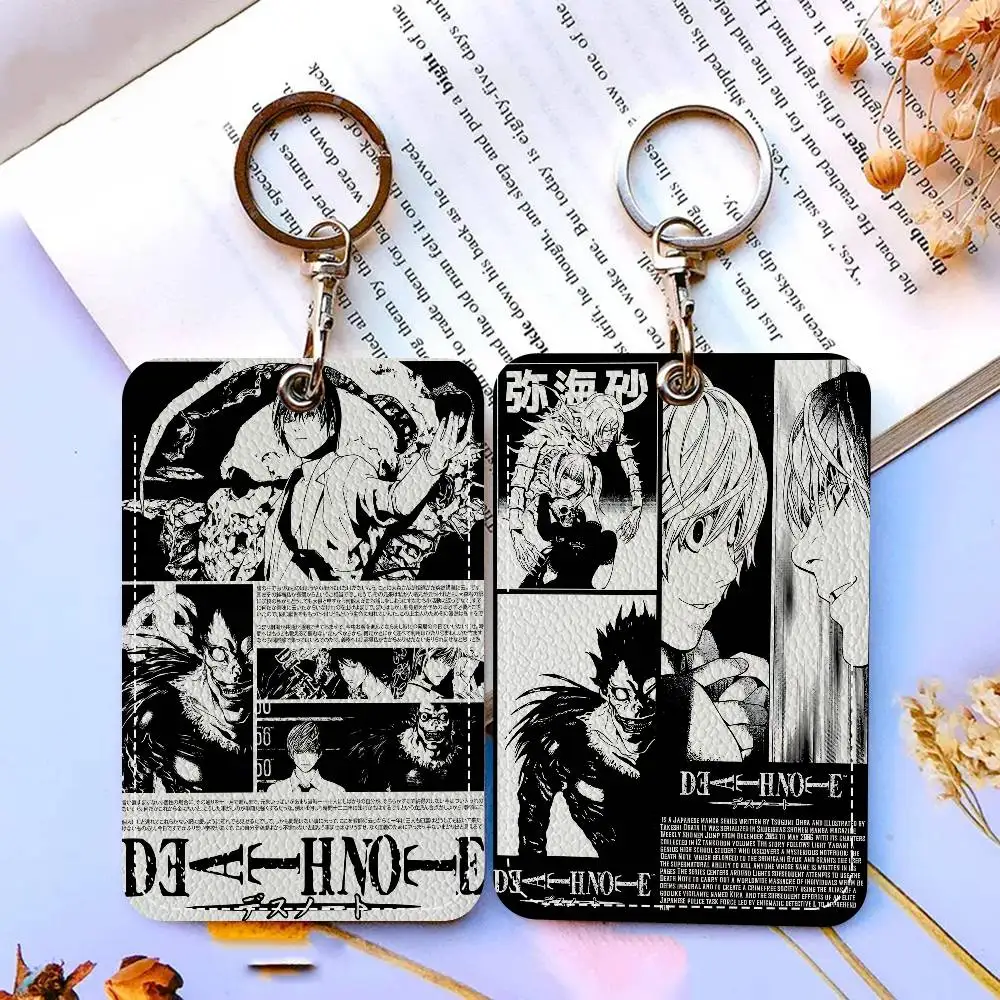 سلسلة مفاتيح Anime Death Note مع حامل بطاقة الوصول، وحافظة واقية لبطاقة الهوية وبطاقة الحافلة وبطاقة البنك للأمان