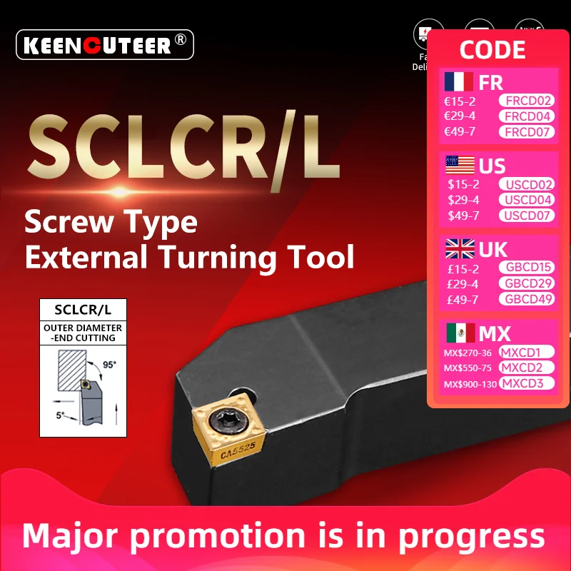 

Держатель для наружного точения SCLCR/SCLCL 0808-2525 - Токарная резцовая оправка SCLCR для станков с ЧПУ