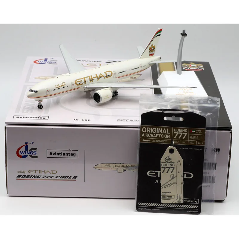 

XX20317 Alloy Collectible Plane Gift JC Wings 1:200 Etihad Airways Boeing B777-200LR Diecast Aircraft Model A6-LRB & Aviationtag