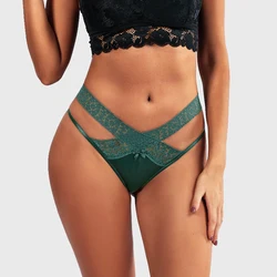 BANNIROU 1Pcs Sexy Underwear Women Panties With Lace Thongs Female T-back G-string Underpants Ladies Intimates