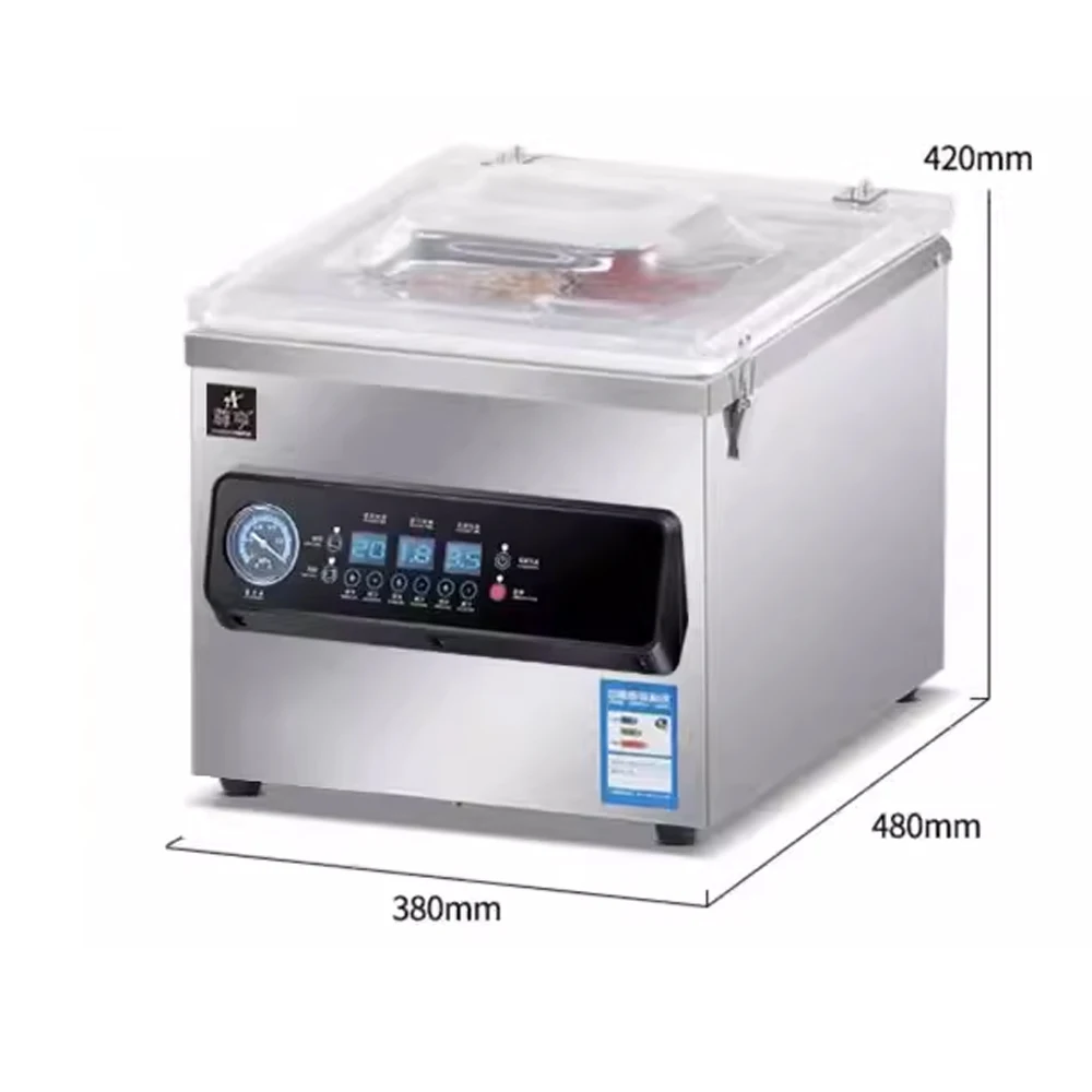 Sellador al vacío comercial de alimentos húmedos y secos, máquina automática de sellado de plástico de doble propósito para mantenimiento fresco