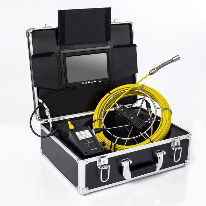 7'' TFT LCD Screen 17MM Diameter CMOS Sensor Drain Sewer Inspection Camera Push Rod SD Card Storage IP68 Waterproof for Plumbers