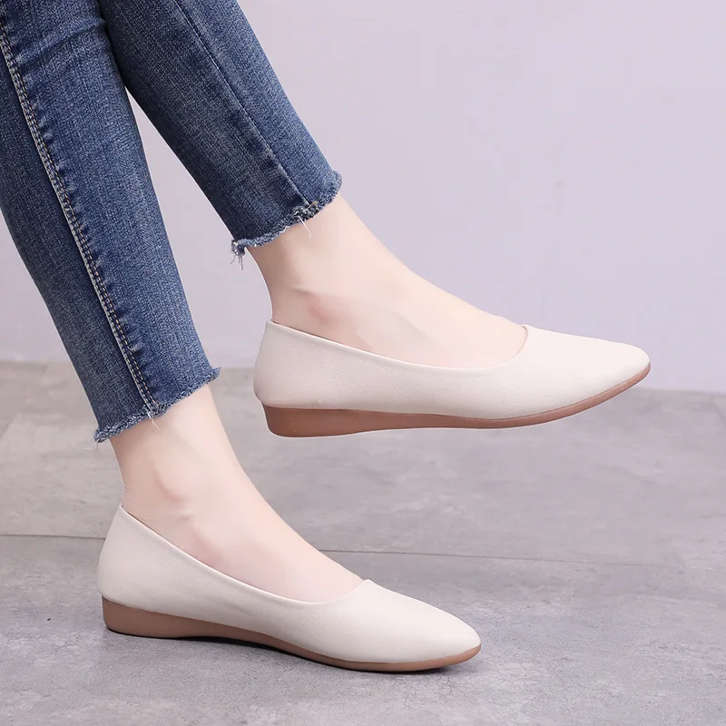 Women Flats 2024 Spring Summer Flat Shoes Woman Pointed Toe Slip On Loafers Female Casual Soft Bottom Ballet Shoes Single Shoes