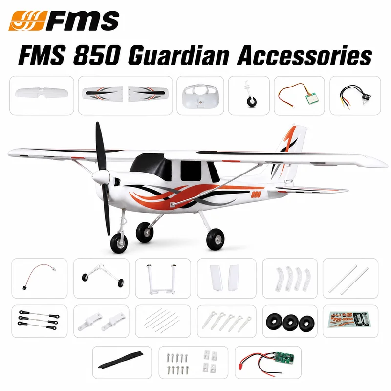 Fms 850mm Guardian Original Accessories Chassis, Wing Nose Cover, Propeller Cover, Gps Module, Landing Gear Assembly, Propeller