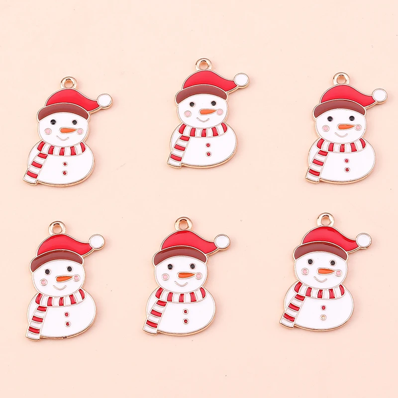 10 Stück Mix süße Weihnachtsmann Charms Emaille Weihnachten Schneemann Stiefel Charms Anhänger für Schmuckherstellung DIY Ohrringe Halskette Geschenke – Detail 23