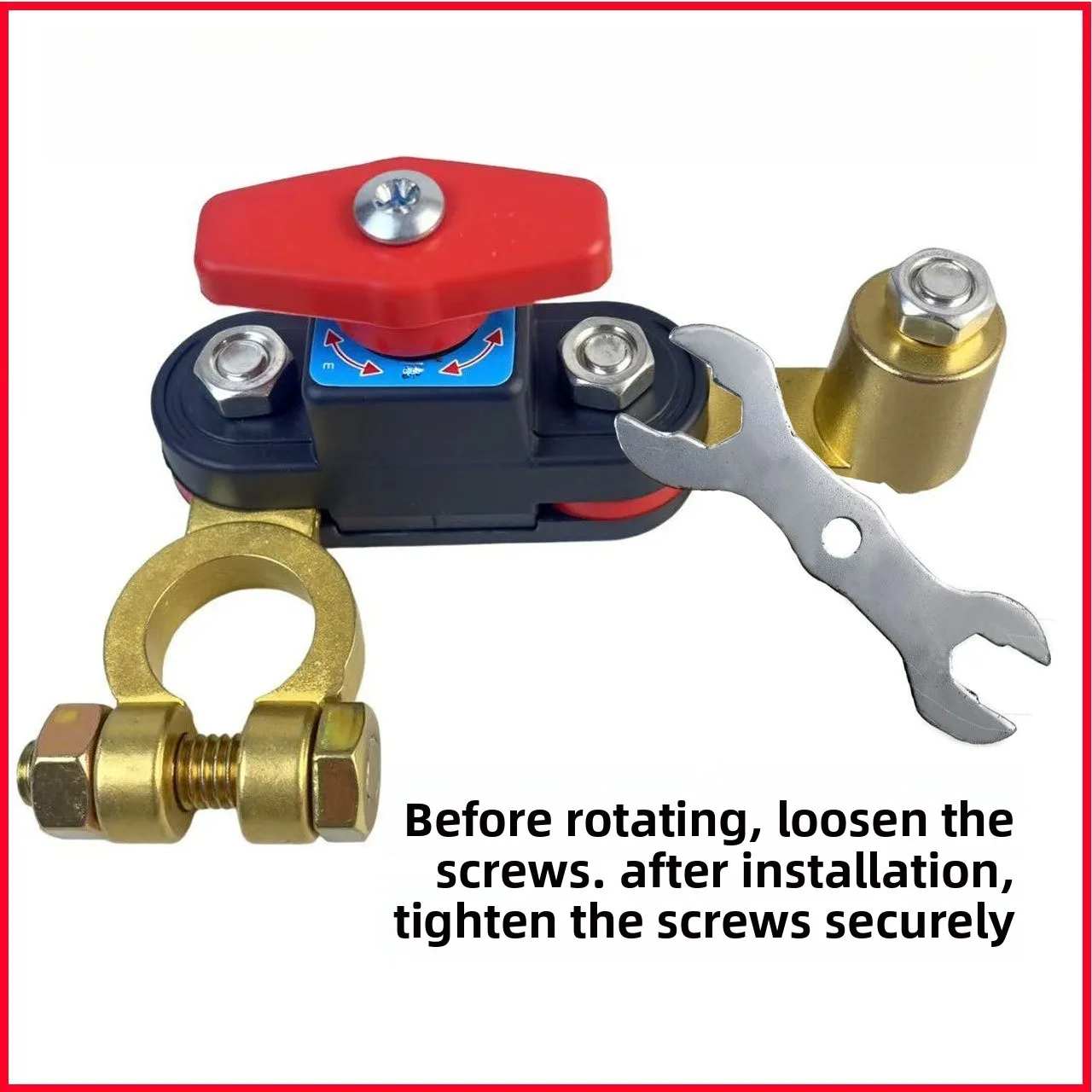 Car Battery Disconnect Switch 12V 24V Brass Cut Off Isolator Kill Switch Top Post Negative Positive Anti Theft Prevent Drain