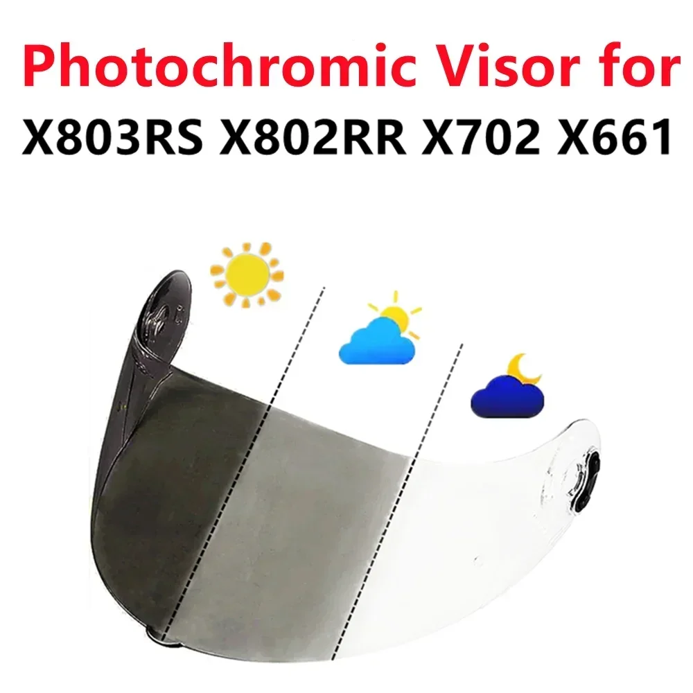 

Photochromic Helmet Shield Replacement for Nolan X803 X803RS X802RR X702 X661 Visor Faceshield Windproof Sunscreen