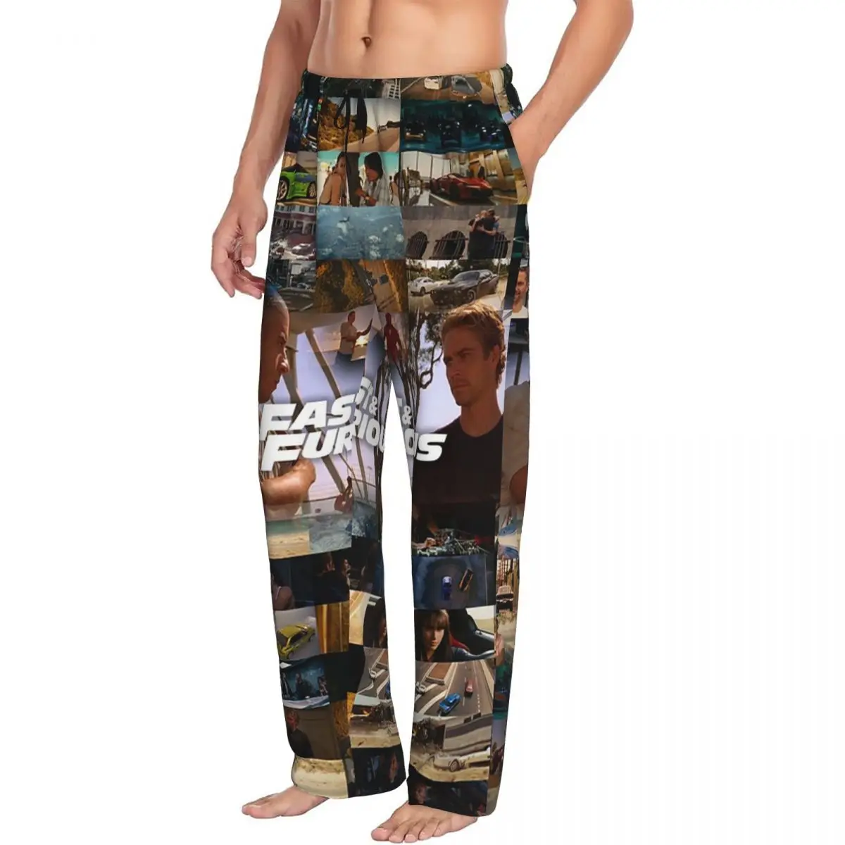 Fast And Furious Is History Of Legend - Paul Walker - Vin Diesel Pajama Pants Men Sleepwear Sleep Lounge Bottoms with Pockets