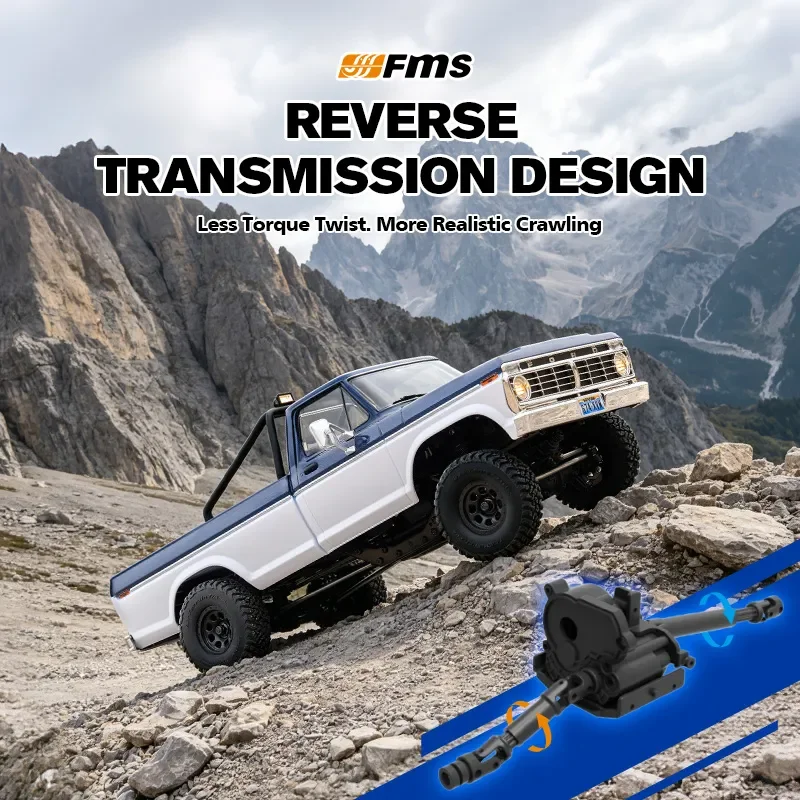 FCX18II 1:18 F100 RTR RC Crawler Truck 4WD Off Road Pickup Scale Model LED Lights Ready to Run Hobby Car