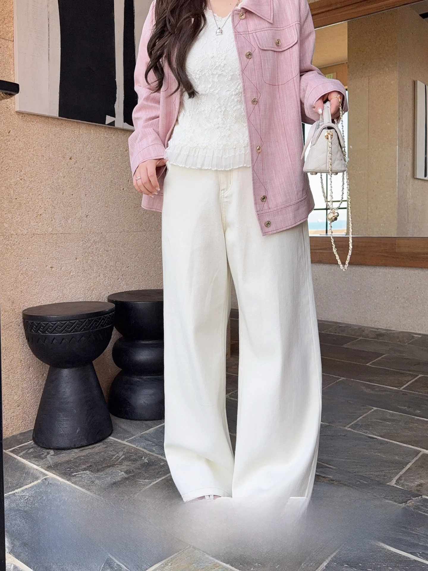 

High Waist Wide Leg Jeans Vintage Wa Cotton 00% Straight Cut High Waist Bootcut Denim Pants Ladies Casual Autumn Winter