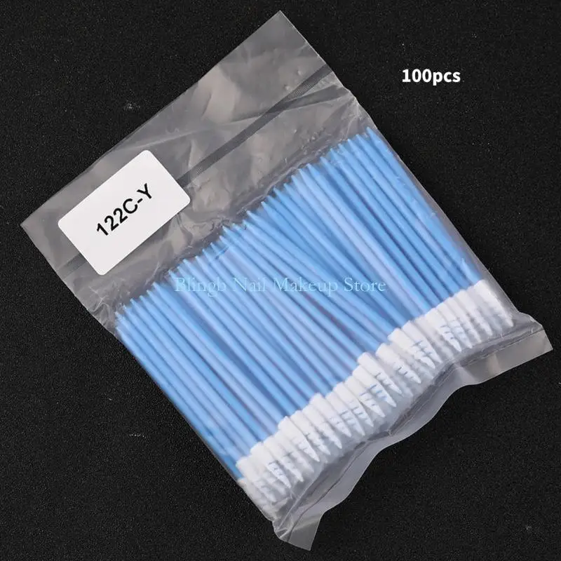 28TA حزمة من 100pcs مسحات معقمة غير رشيقة ألياف نصائح الألياف براعم القطن للتنظيف الدقيق في المختبر والإلكترونيات