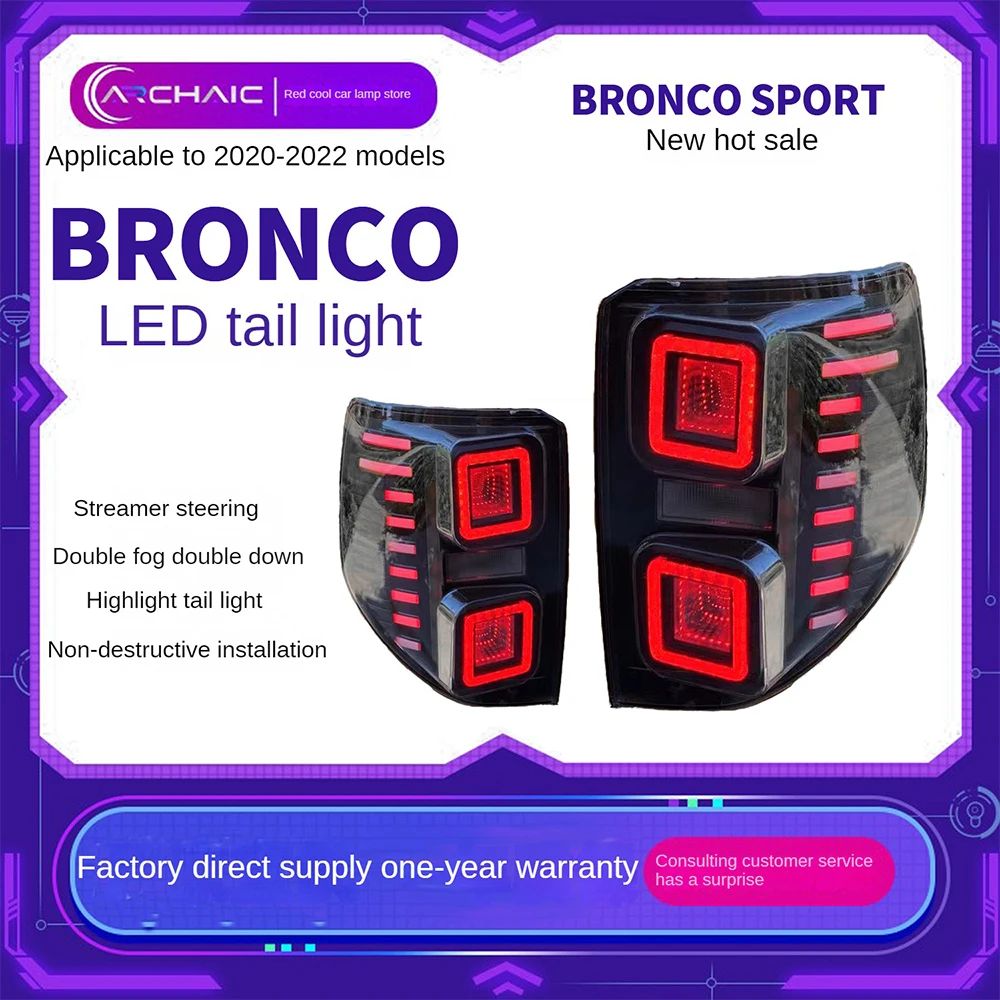 For Suitable for 20-22 years BRONCO SPORT taillight assembly modification, LED taillight start scanning, flow light steering