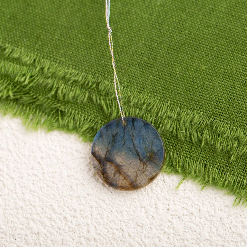 Transparent Gray Labradorite  Carving Pendant for Necklace Stone Fashion Natural Jewelry 21x2mm  3.3g