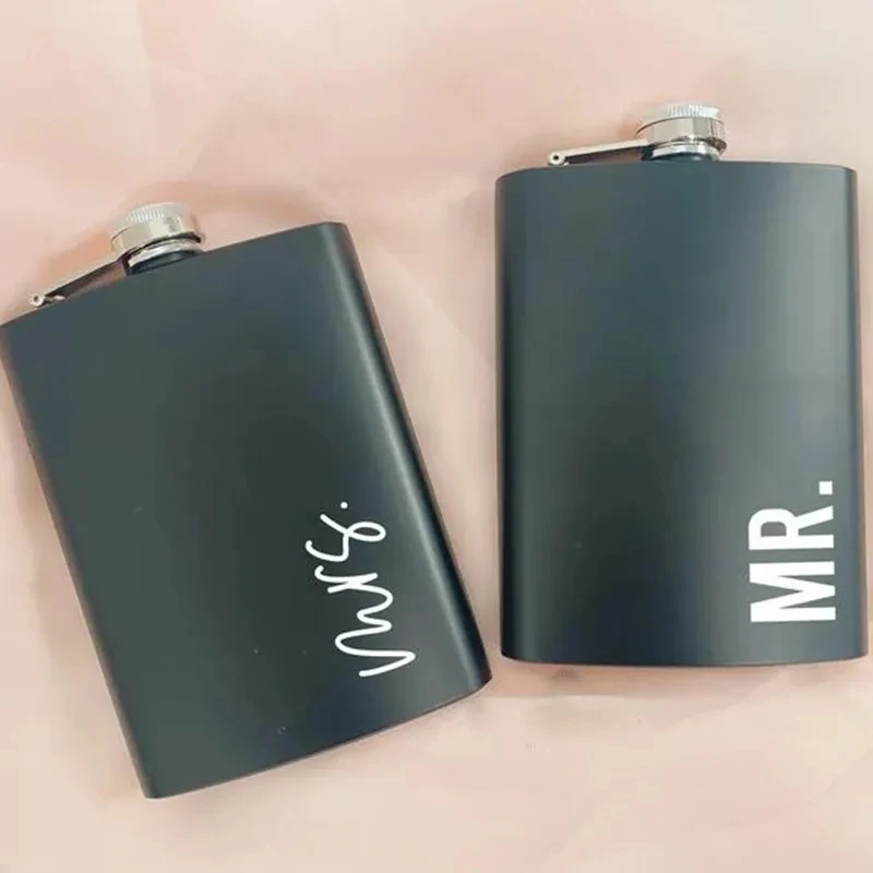 Wifey hubby mr mrs flask bachelor bachelorette party bridal shower honeymoon gift wedding engagement bride groom to be present