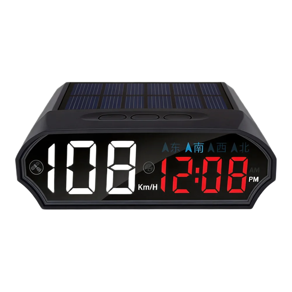 Solar Powered Car HUD GPS Digital Speedometer with Intelligent Light Sensing and Compass for Vehicle Dashboard