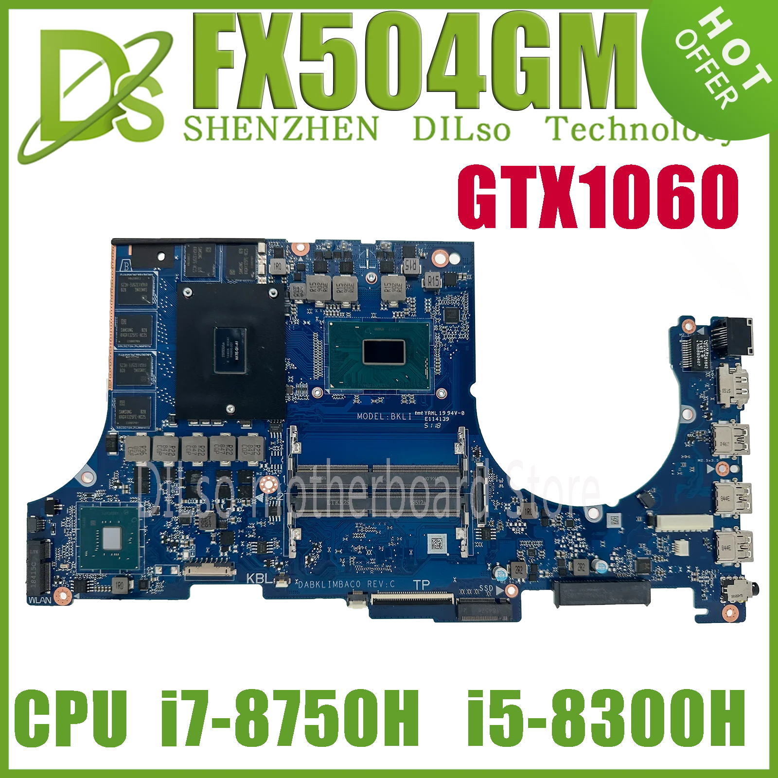 FX504GE Motherboard For ASUS FX504G FX80G ZX80G FX504GM FX504GD DABKLGMB8D0 Mainboard i5-8300H i7-8750H GTX1050/1050Ti GTX1060