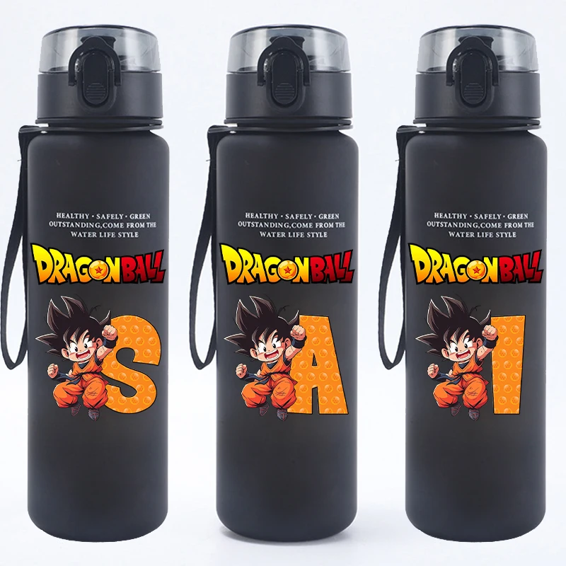Neue Dragon Ball Wasserflaschen für Jungen und Mädchen, Sommer-Outdoor-Sportflaschen, Cartoon-Buchstaben-Wasserbecher, Kindergeburtstagsgeschenke