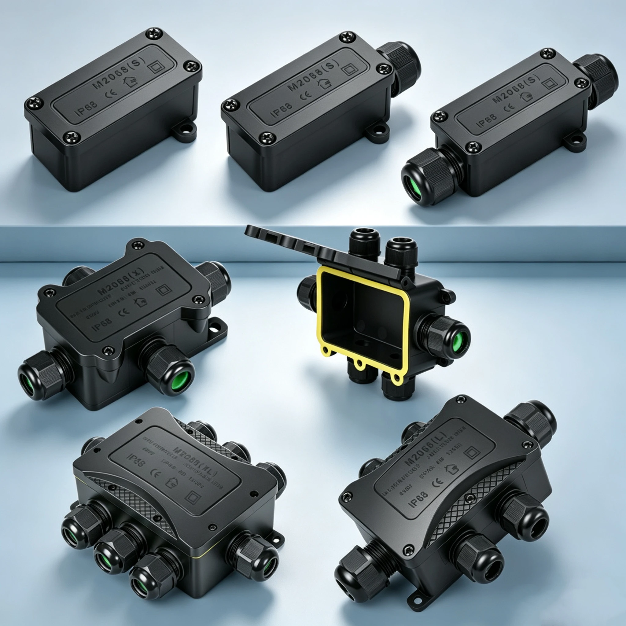 IP68 Waterproof Inline Junction Box 3 Pole Electrical Cable Connector Lever Terminal 32A 12-28AWG Outdoor Lighting Cable Splice