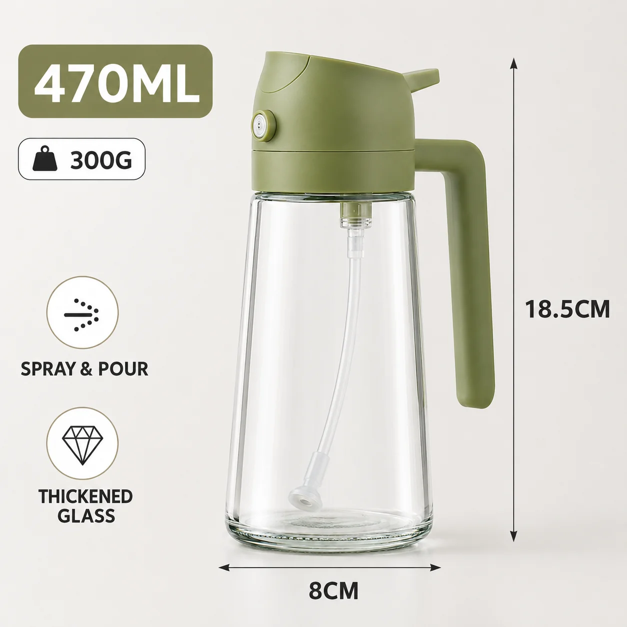 2 in 1 Olive Oil Sprayer Dispenser Bottle Large Capacity Spray Pour Oil Bottle for Kitchen Cooking BBQ Frying Camping view 6