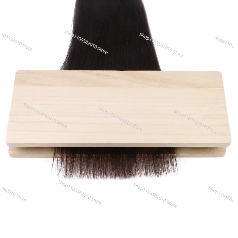 a Set/2pcs Wooden Drawings Mat With Curved Needles For Hair Separation Hair Extension Drawing Mat Hair Holder 28*12cm