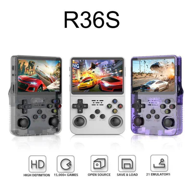 

R36s Retro Handheld Game Console Linux System 3.5 Inch Screen 15000+ Games Mini Pocket Portable Video Game Player