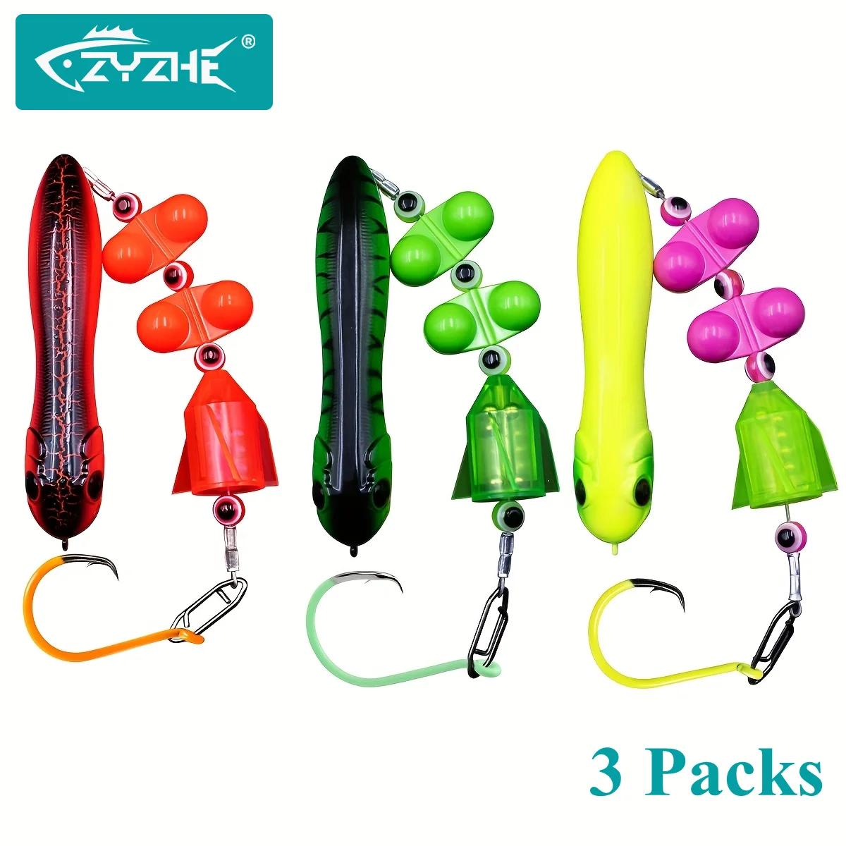 

ZYZ 3PC Catfish Rigs with 7/0# 9/0# 10/0# Colorful Circle Hooks Fake Bait Float and Ringing Bead Ideal for Catfish Fishing Sets