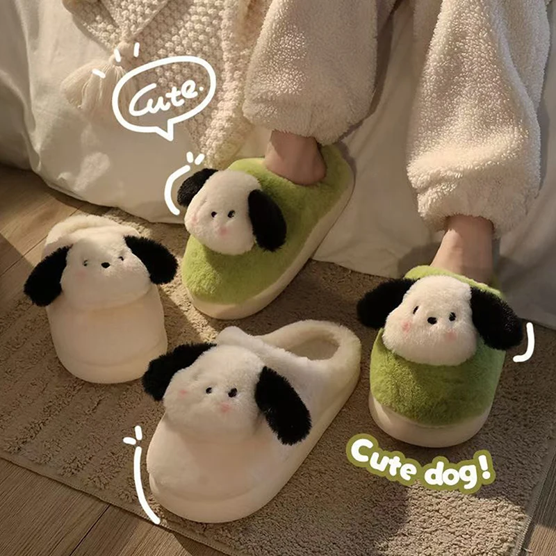 Sanrio Lovely Slippers Women New Light Couple Cute Indoor Floor House Shoes Pochacco Shoe Cartoon Home Cozy Soft Cotton Slippers