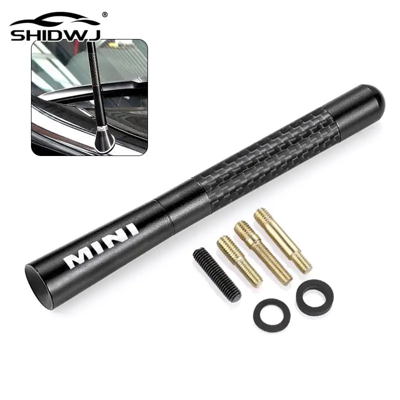 1 Set For Mini Car Roof Antenna Universal Decoration Carbon Fiber Aerial R55 R56 R60 R50 R53 F55 F56 F60 Styling Accessories