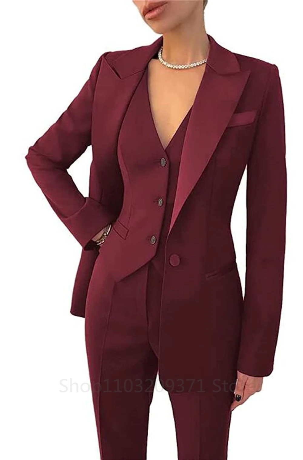 Fashion  Plus Size Women Blazer 3 Pcs Elegant Long Sleeve Suit Jackets Vest and Straight Pants Suit Female  Business Outfits New