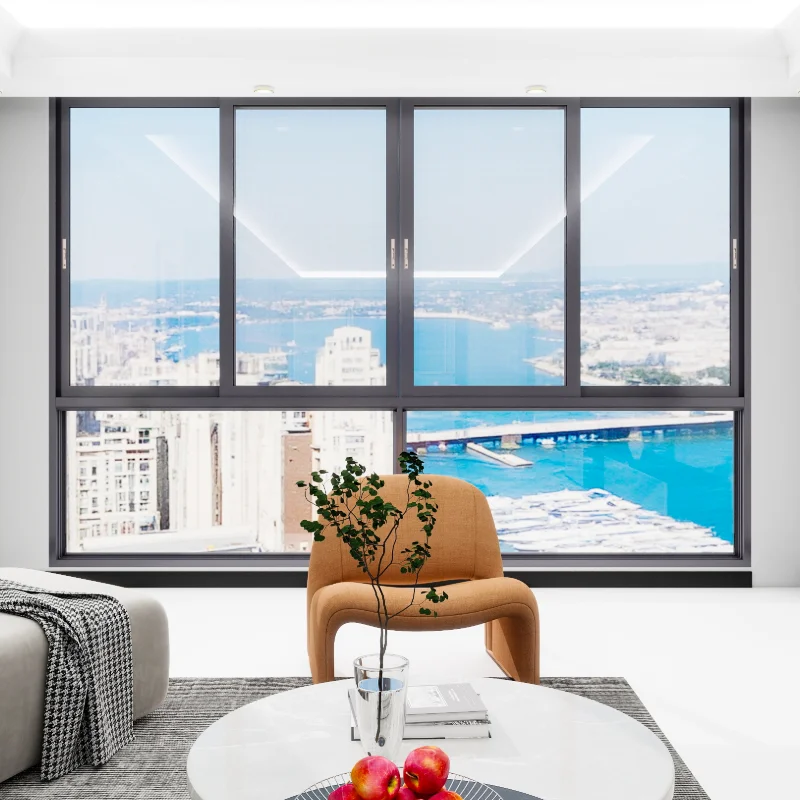 Household Rain Proof Double Glazed Glass Window Simple Design Affordable Price Sliding Window Hurricane Impact Resistant Window