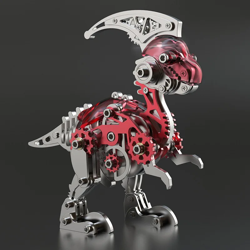 Parasaurolophus metal handmade DIY assembly model mechanical dinosaur ornament  precision adult male birthday gift