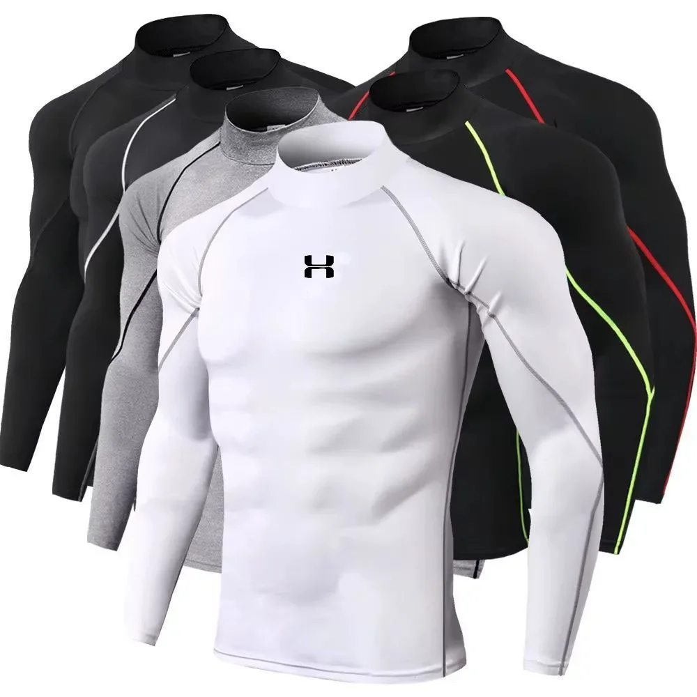 Men Sport T-shirt Quick Dry Bodybuilding Running Shirt Long Sleeve Compression Top Gym T Shirt Men Fitness Tight Men Underwear