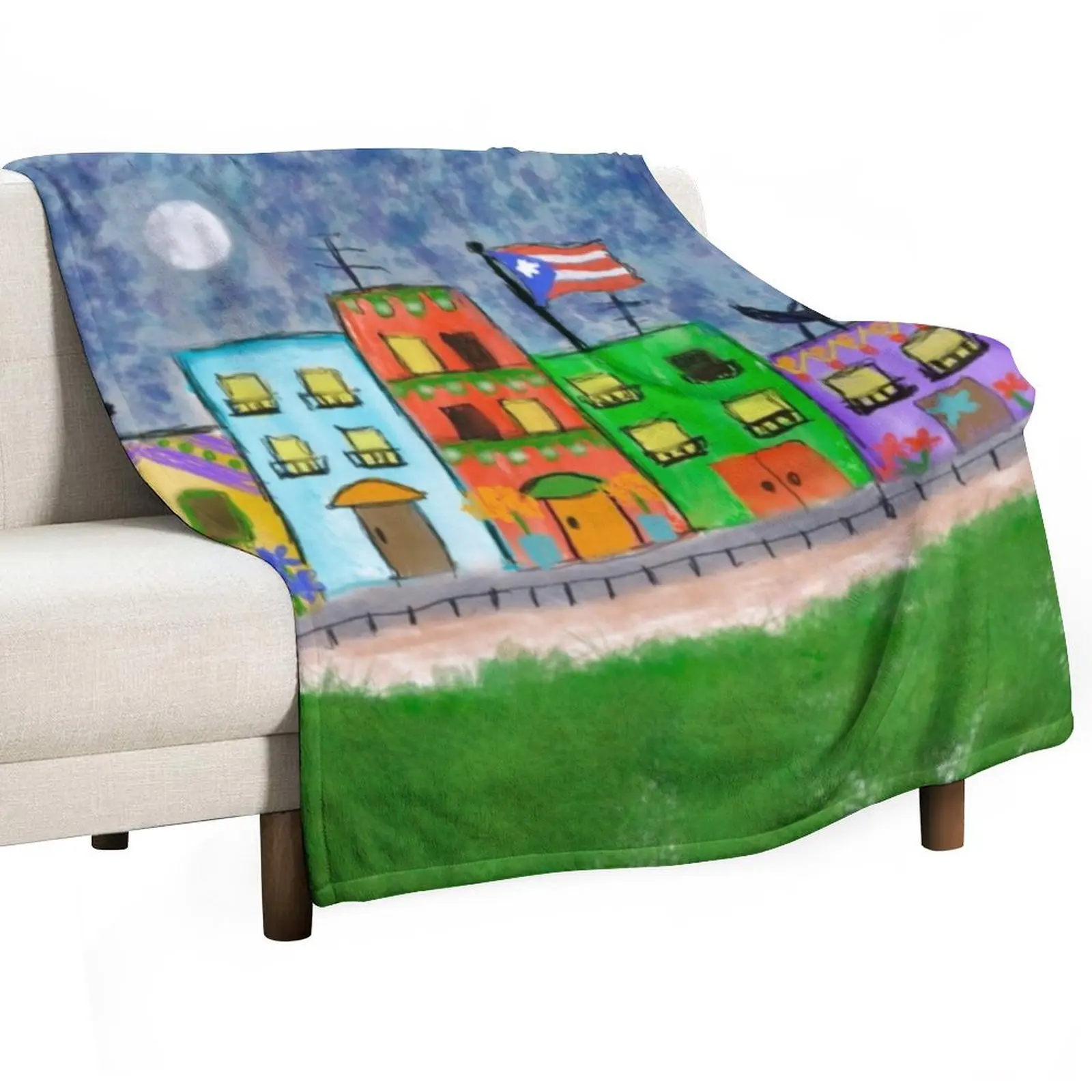 

Old San Juan 1 Throw Blanket Hairys manga Soft Beds Camping Blankets