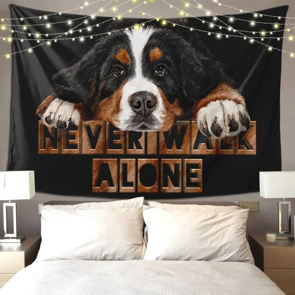 Bernese Mountain Dog Tapestry Art Wall Hanging Aesthetic Home Decoration Tapestries for Living Room Bedroom Dorm Room