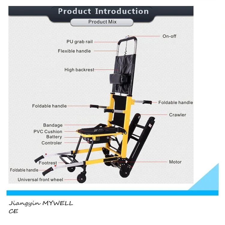 

M-ESC001 MYWELL Electric Stair Lift Chair for Patients Climbing Stairs With Track